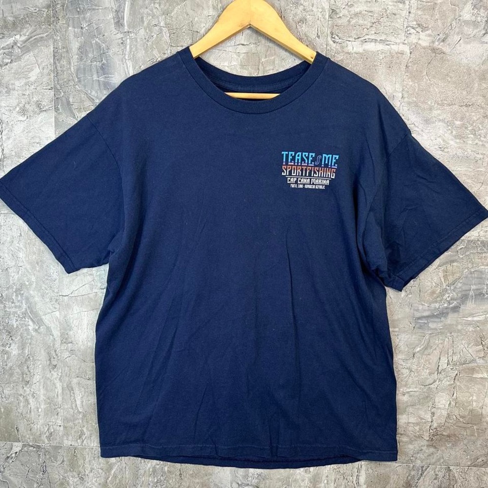 Blue and‎ multi-coloured sport fishing tee Men's XL  #fishinglife